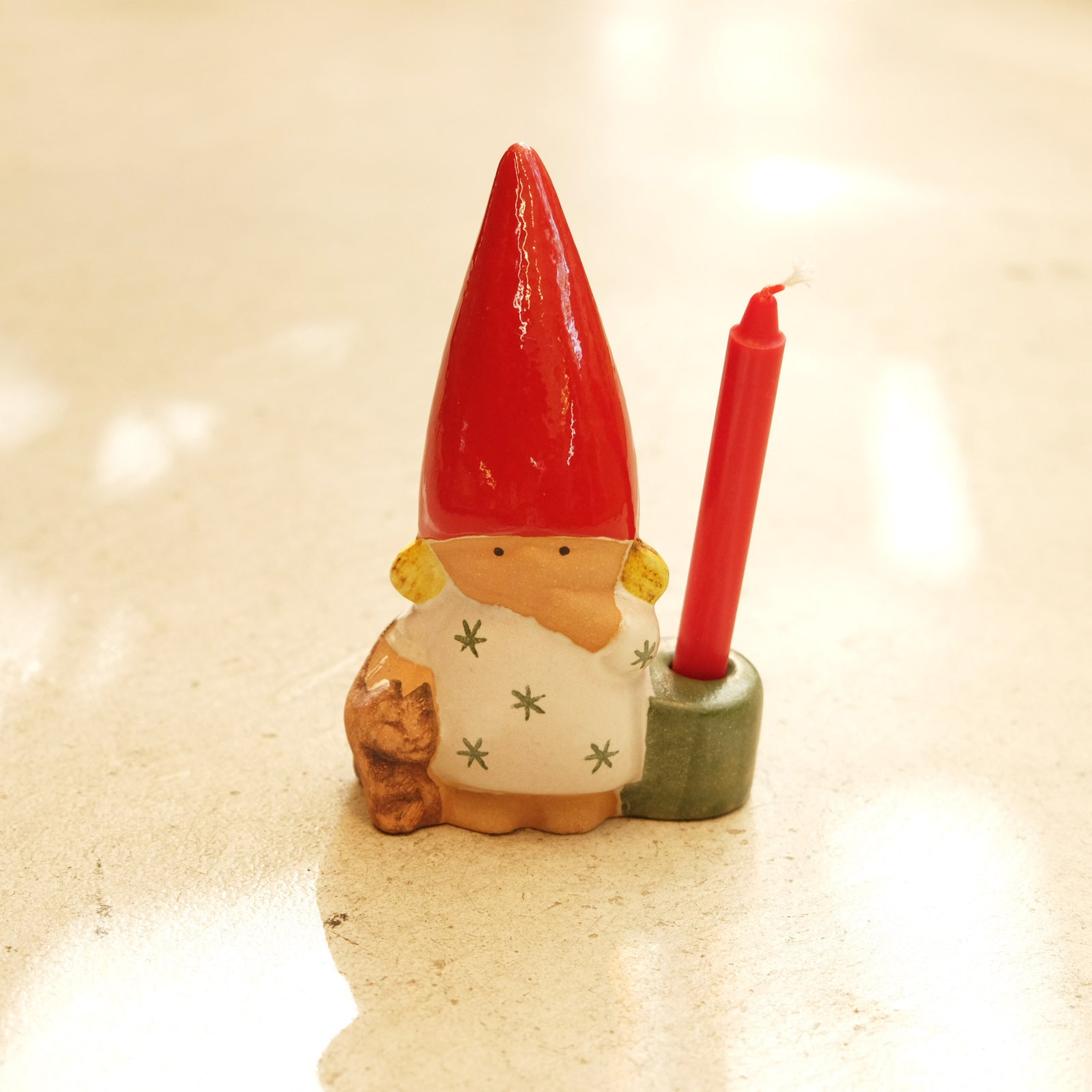 Lisa Larson リサ・ラーソン Santa Girl with Cat キャンドルスタンド