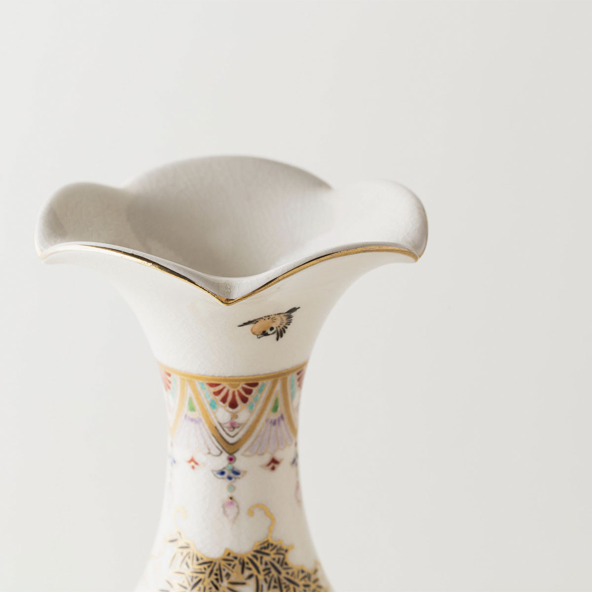 白薩摩桔梗口花瓶（本金竹）[シロサツマキキョウグチカビン