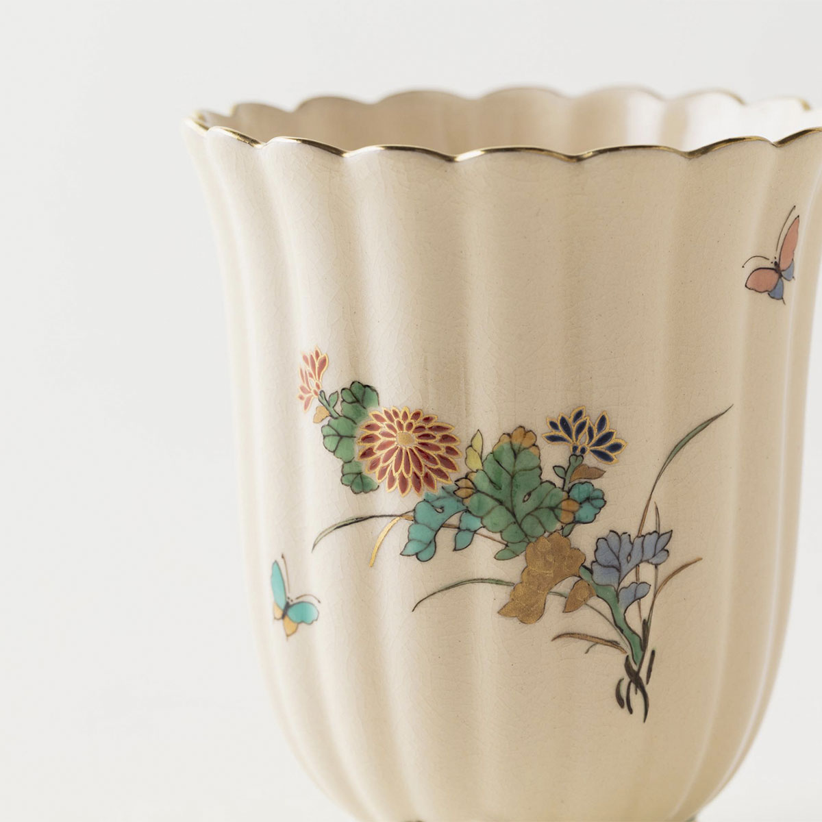 菊脚フリーカップ(菊) [キクアシフリーカップ (キク) ]｜沈壽官窯