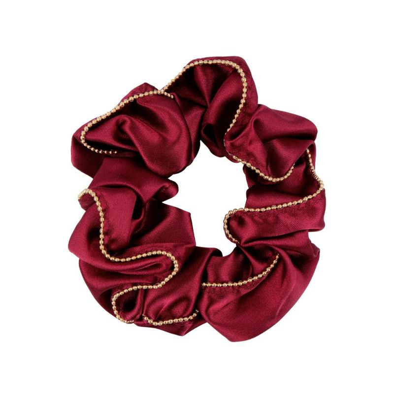 シュシュ サテン ゴールド ライン ヘアゴム ヘアポニー – OSEWAYA