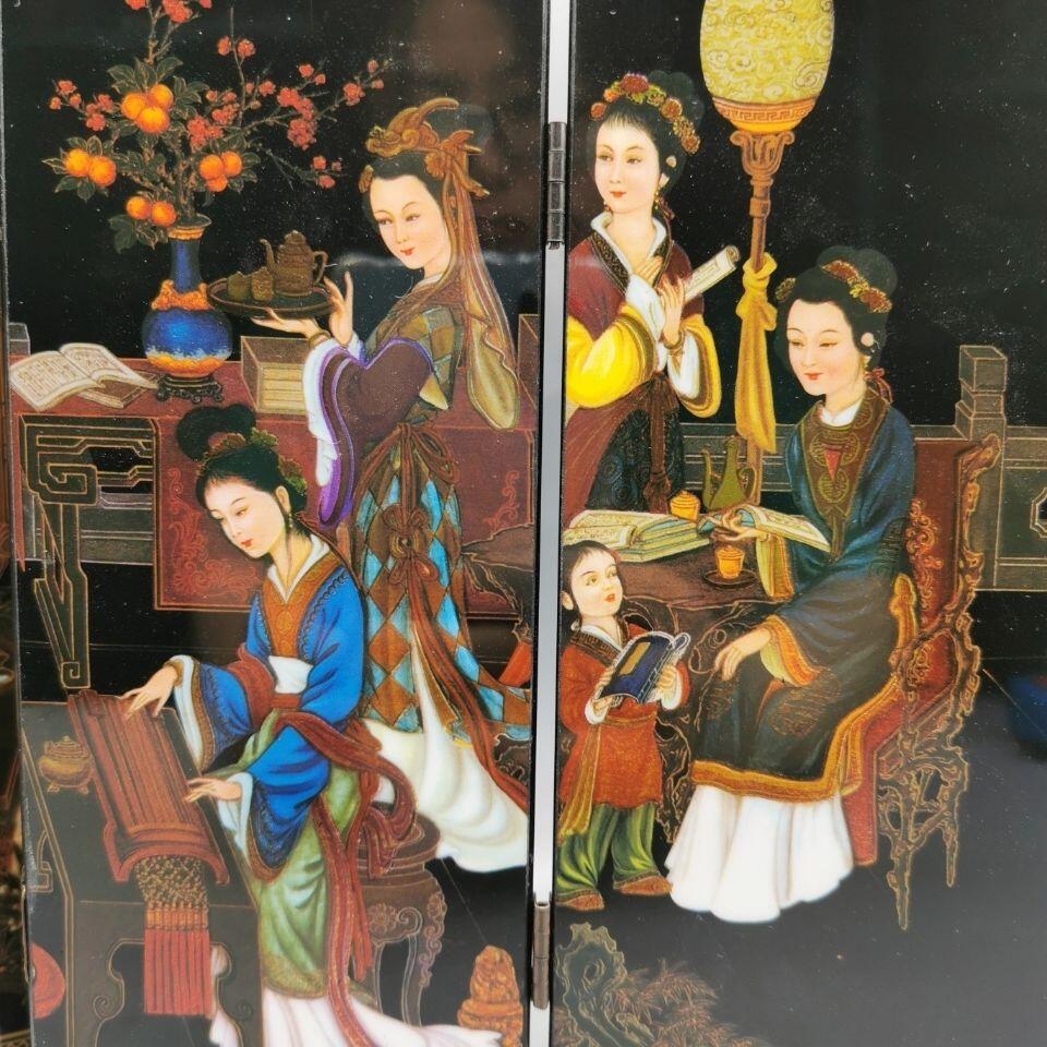 红楼梦十二金钗仿古漆器小屏风- 听雨轩- 听雨轩- 麦稀奇