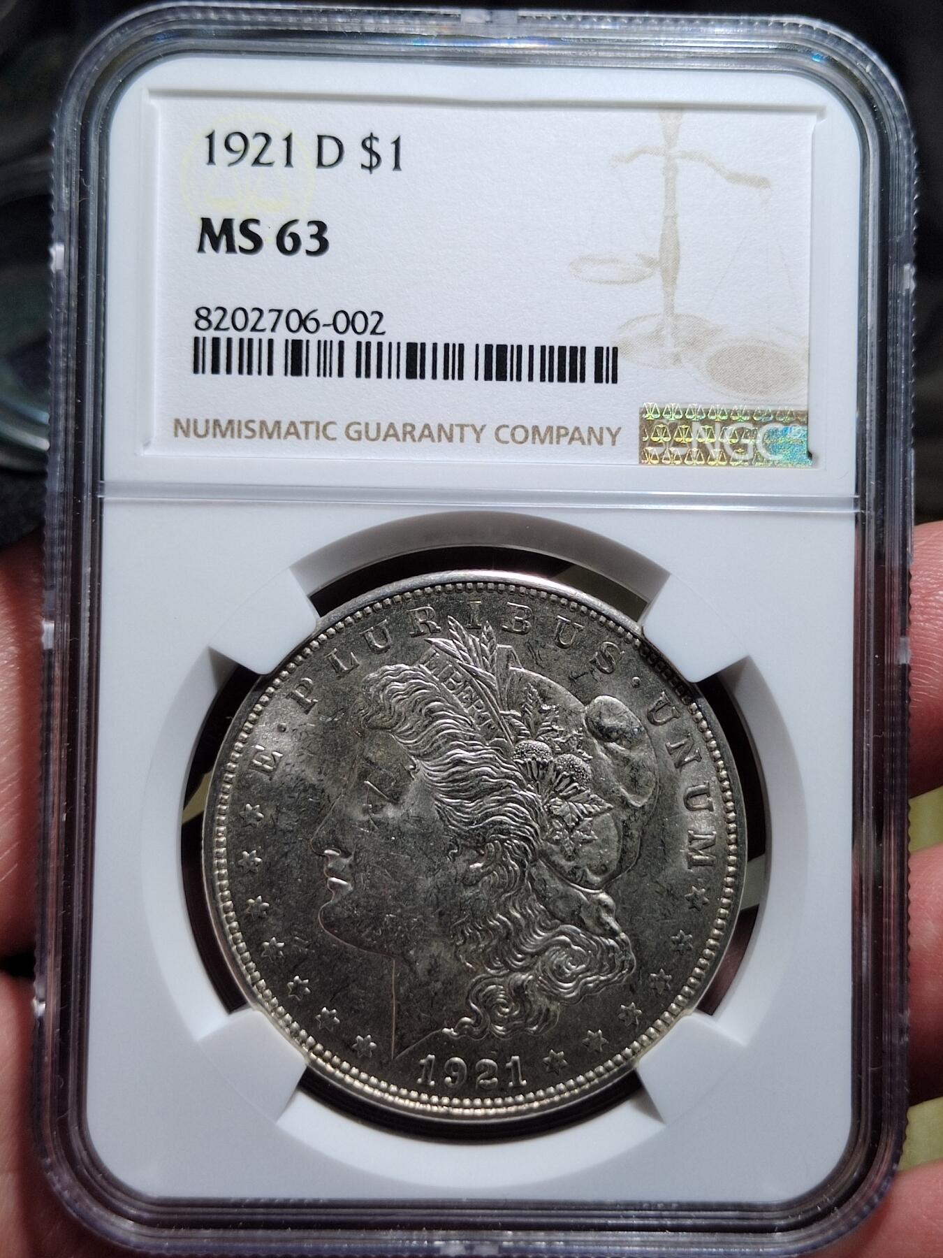 NGC-MS63分1921年D版美国摩根银币- 一泉一世界- 一泉一世界- 麦稀奇