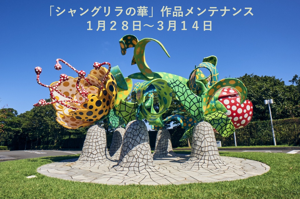 野外作品「シャングリラの華」のメンテナンスについて | 霧島アートの森
