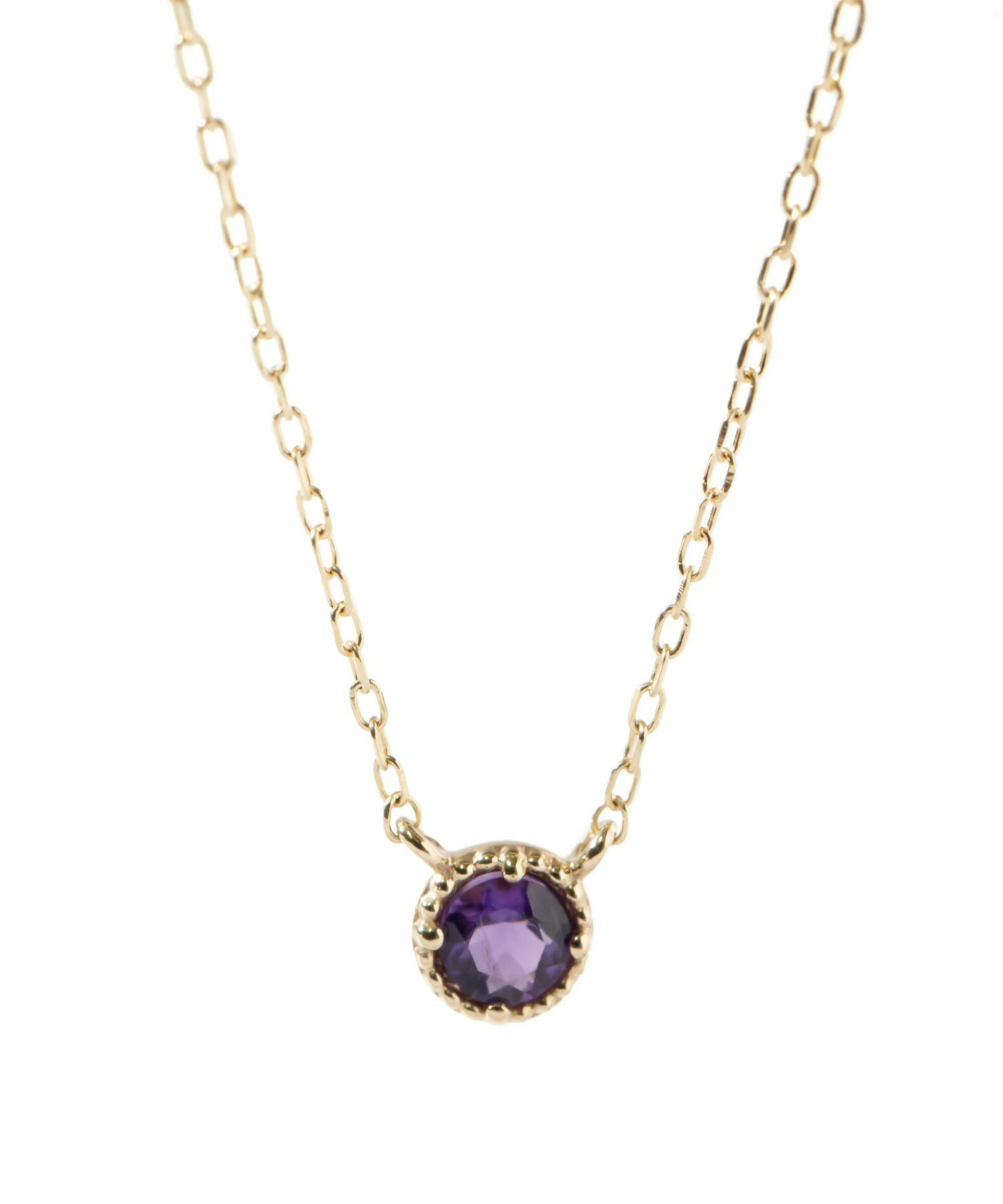 アメジスト ブルートパーズ ネックレス 天然石 イエローゴールド