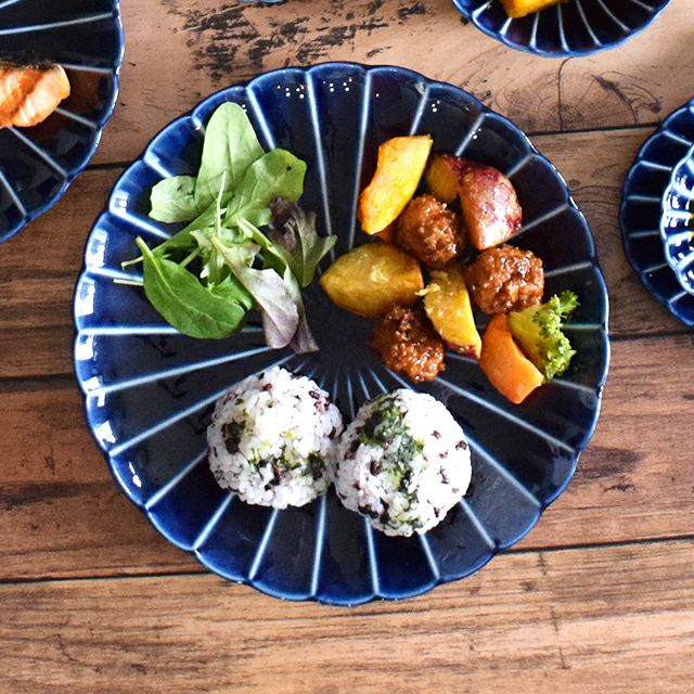 ぎやまん陶 8寸皿 ナス紺ブルー｜和食器通販｜織部 Online Store【公式】