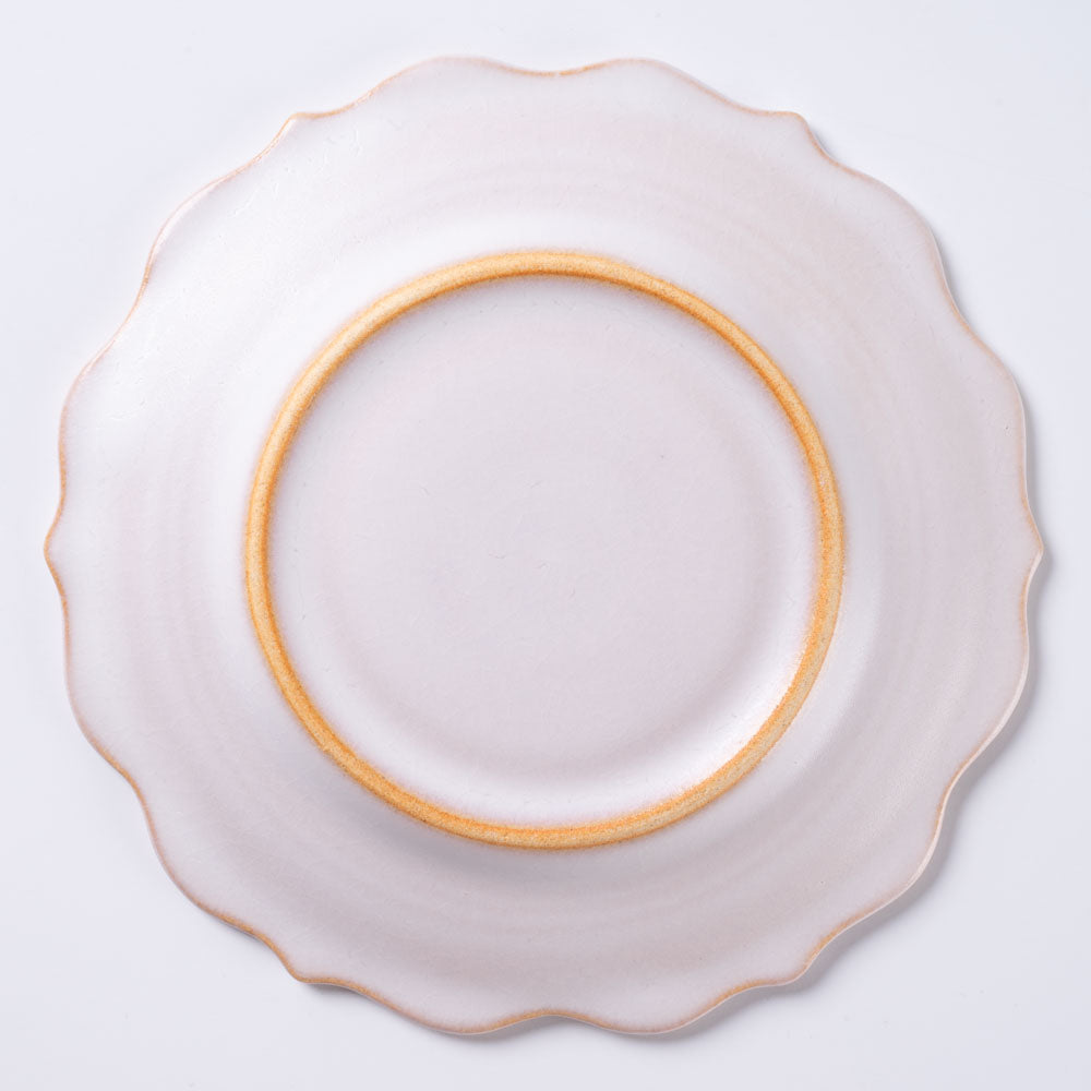 萩焼 天龍窯 凛花皿5寸 ホワイト ¥2,200 大人の焼き物