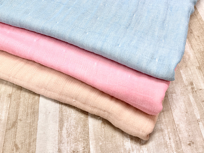6重ガーゼに、新しく無地が仲間入り♪「ふんわり六重ガーゼ無地