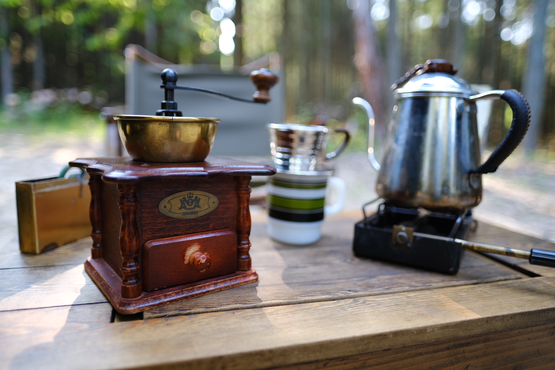 外コーヒーにぴったり！渋すぎる高級アンティークミル163