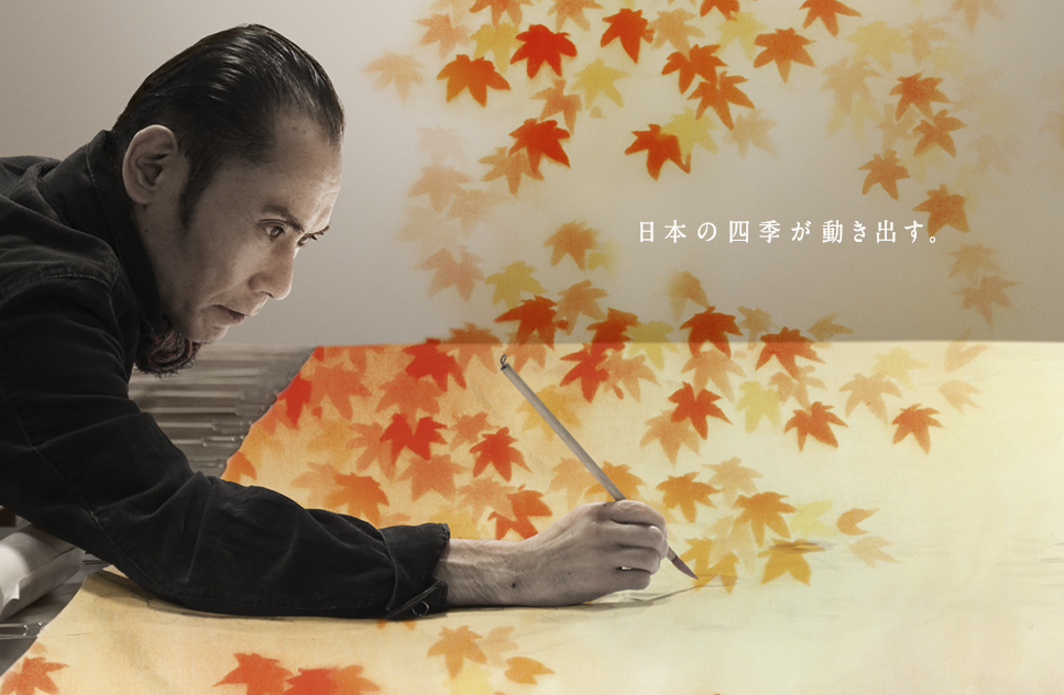 パナソニックの空間演出ソリューション特別展 片岡鶴太郎 四季彩花