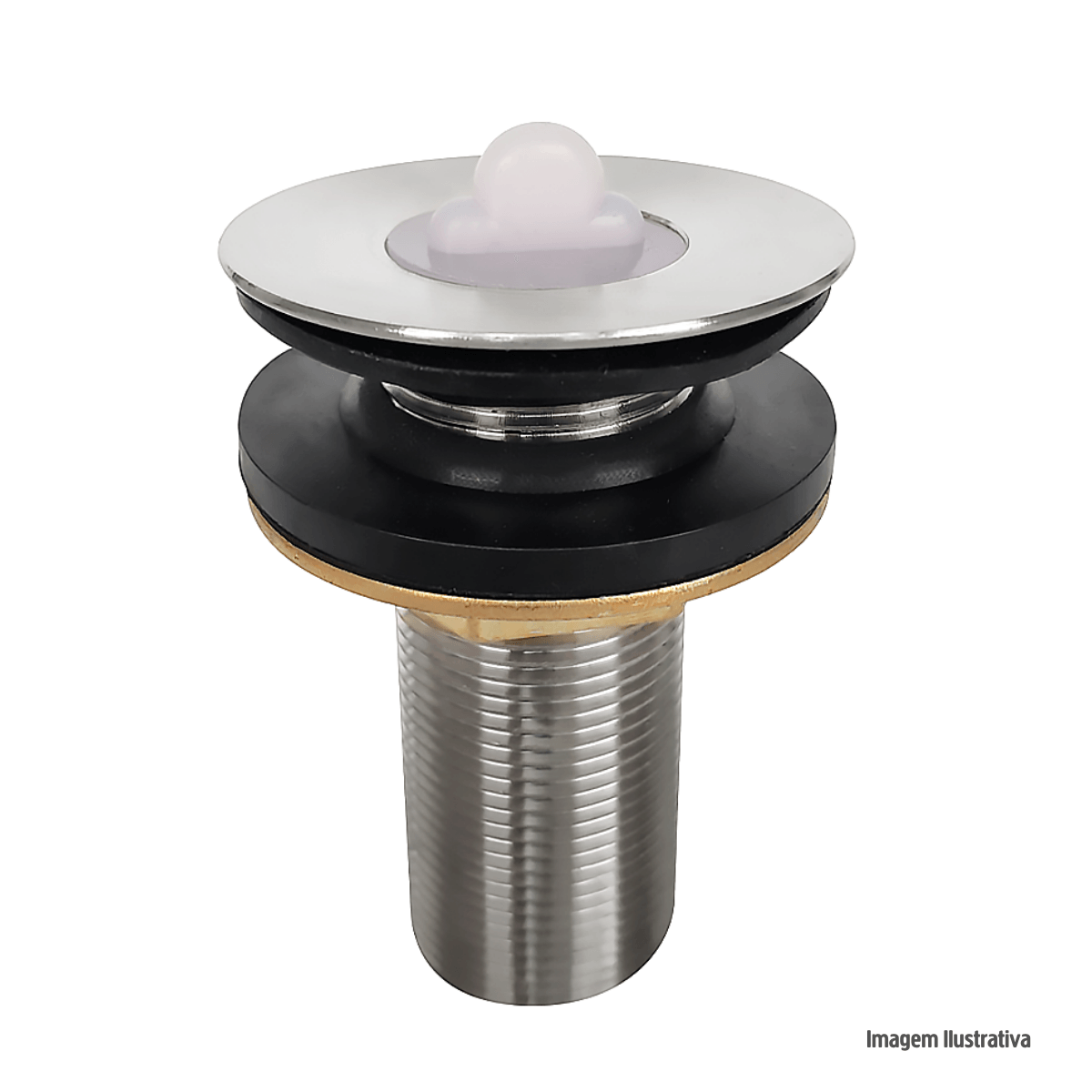 Válvula lavatório 7/8 inox tampa silicone flvx hidro /ref:vl78-ins