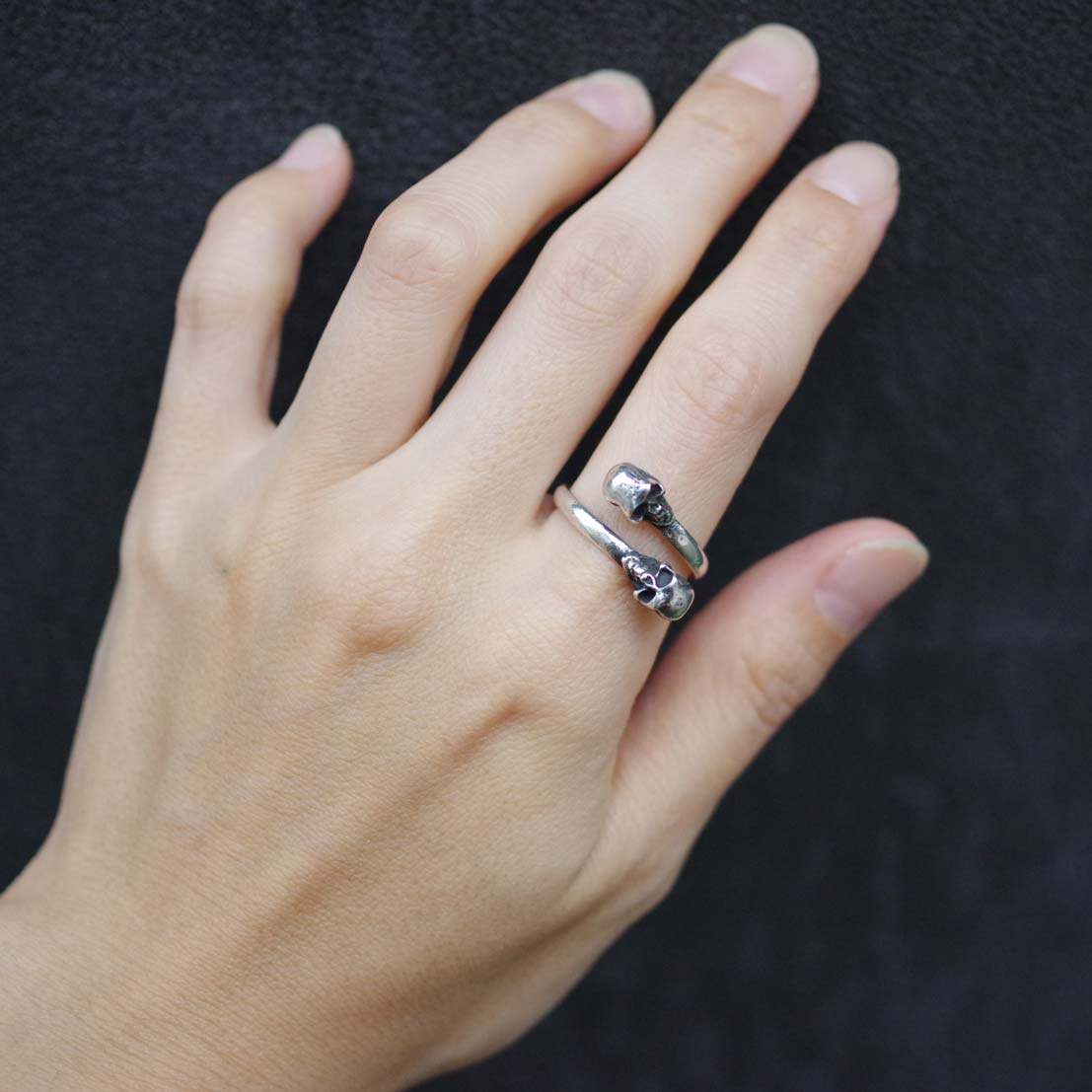Silver925☆巻スカルリング【フリーサイズ】