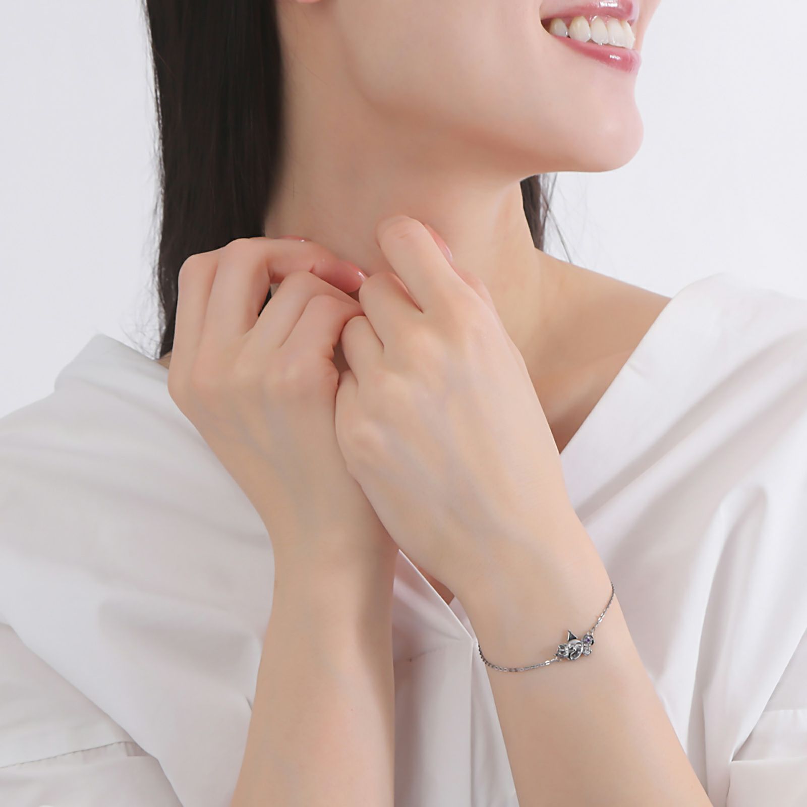 クロミ 20周年 サンリオ｜ブレスレット シルバー SAKU20-B001BK｜white