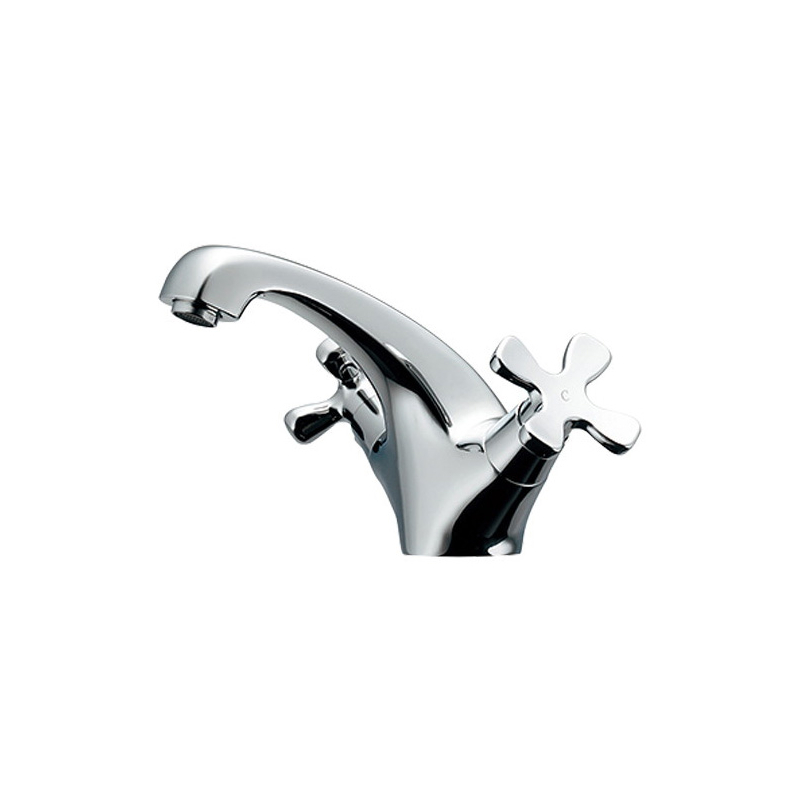 150-436 カクダイ（KAKUDAI） 2ハンドル混合栓（hana 花ハンドル） クロム