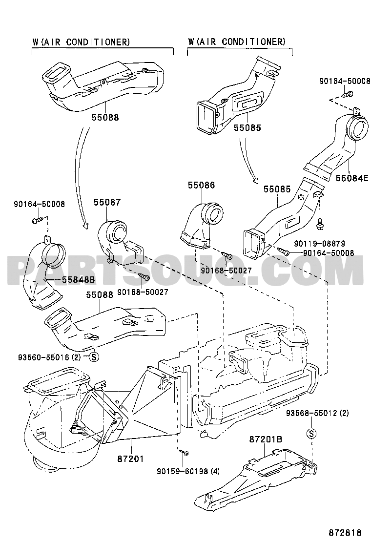 HEATING & AIR CONDITIONING - CONTROL & AIR DUCT | Toyota LAND