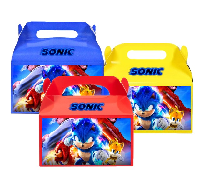 Sonic 3 Party Favor Treat Boxes, 8 Per pack, Measures 8x5x3 inches