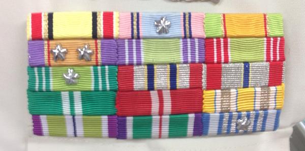 Q.防衛記念章に付いている星は何？ A.複数回受賞した場合、2個重複して