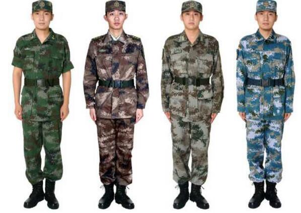 07式 迷彩戦闘服] 中国が独自に開発したデジタル迷彩戦闘服。陸軍向け