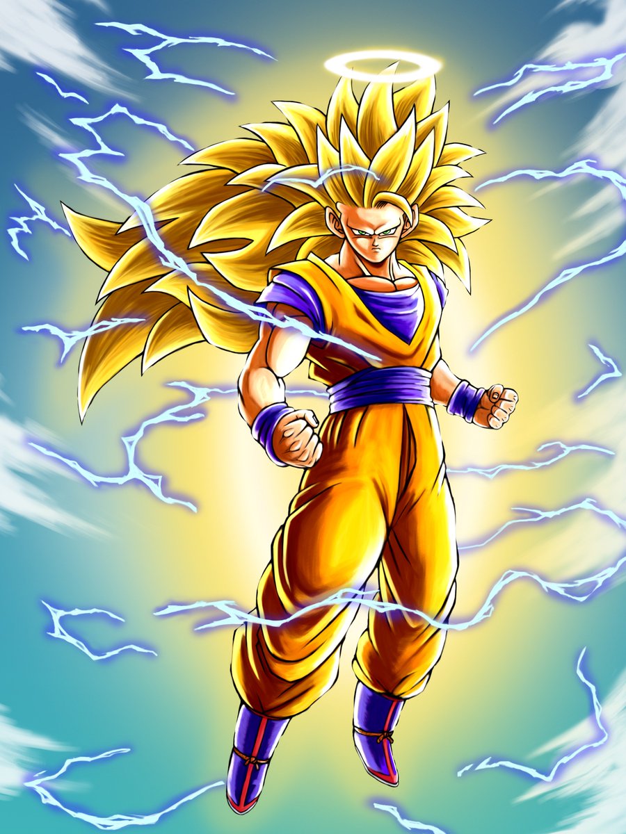 リクエストイラストその3 「超サイヤ人3 孫悟空（天使）」 1番最初に