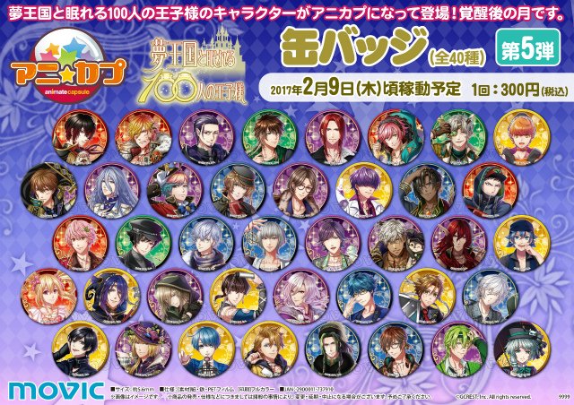 アニ☆カプ「夢王国と眠れる100人の王子様」(缶バッジ)】 大人気