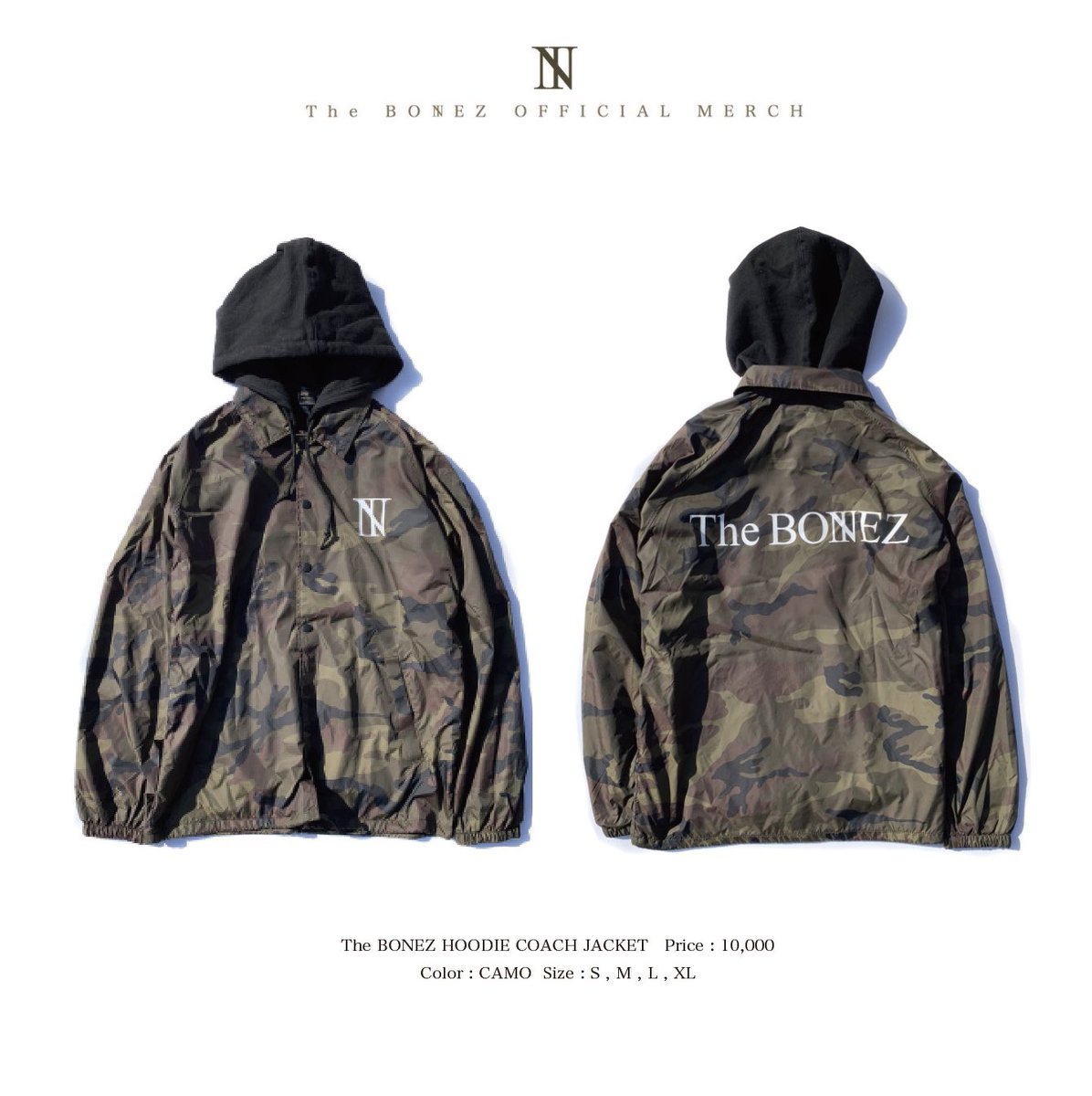 The BONEZ CONTRA ACT MERCH】 HOODIE COACH JACKET 10,000yen フード