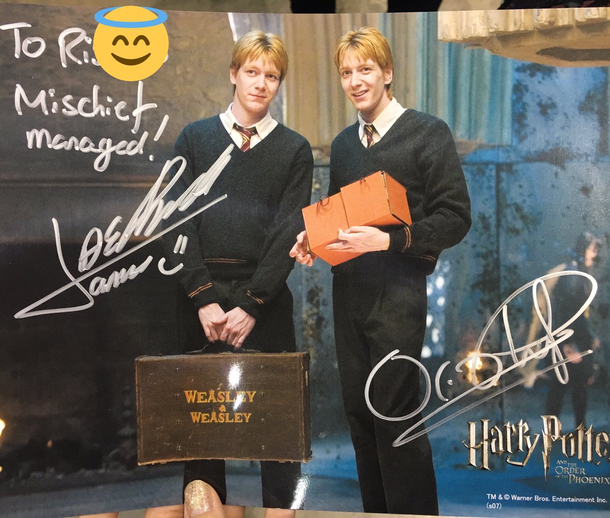 ハリーポッター ウィーズリー兄弟 サイン入りポートレート フェルプス