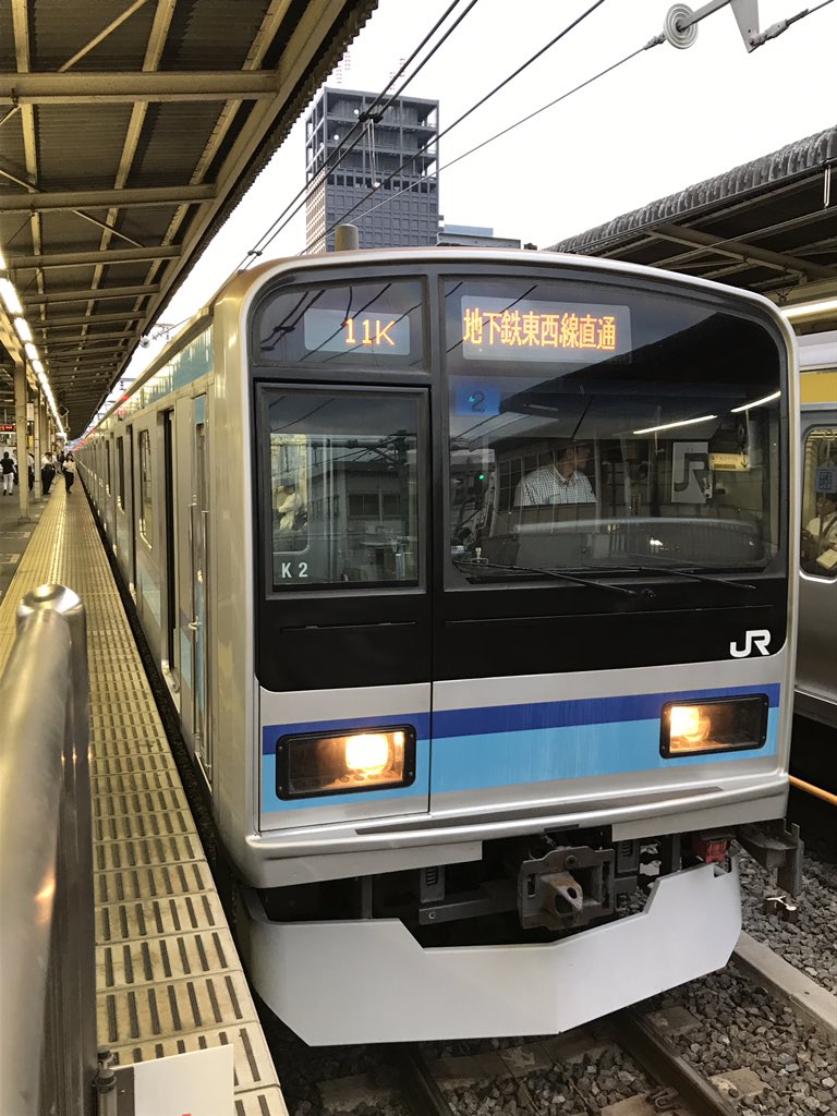 仕事帰り東京メトロ東西線 中野から18:32発 E231系800番台 八ミツK2