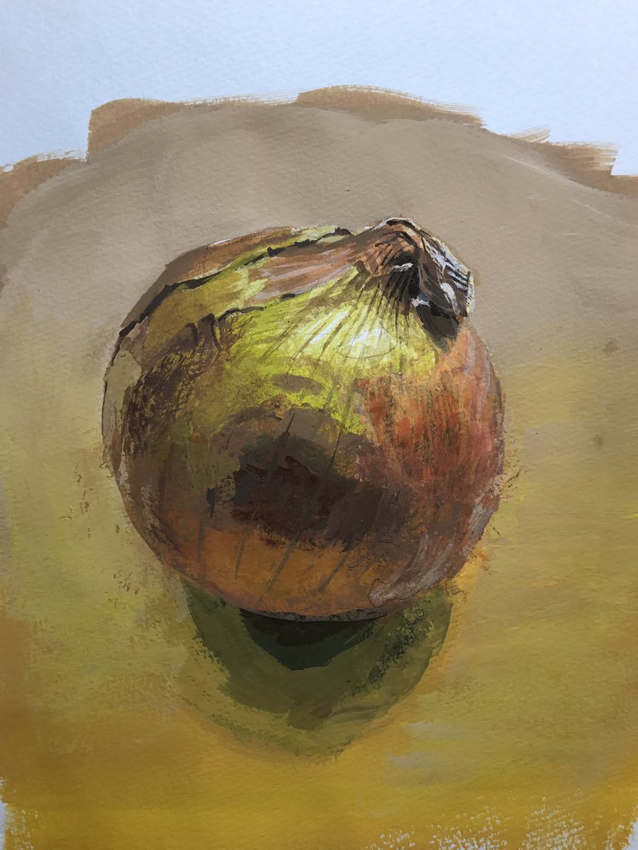 玉ねぎ #玉ねぎ #アクリルガッシュ #画用紙 #描写