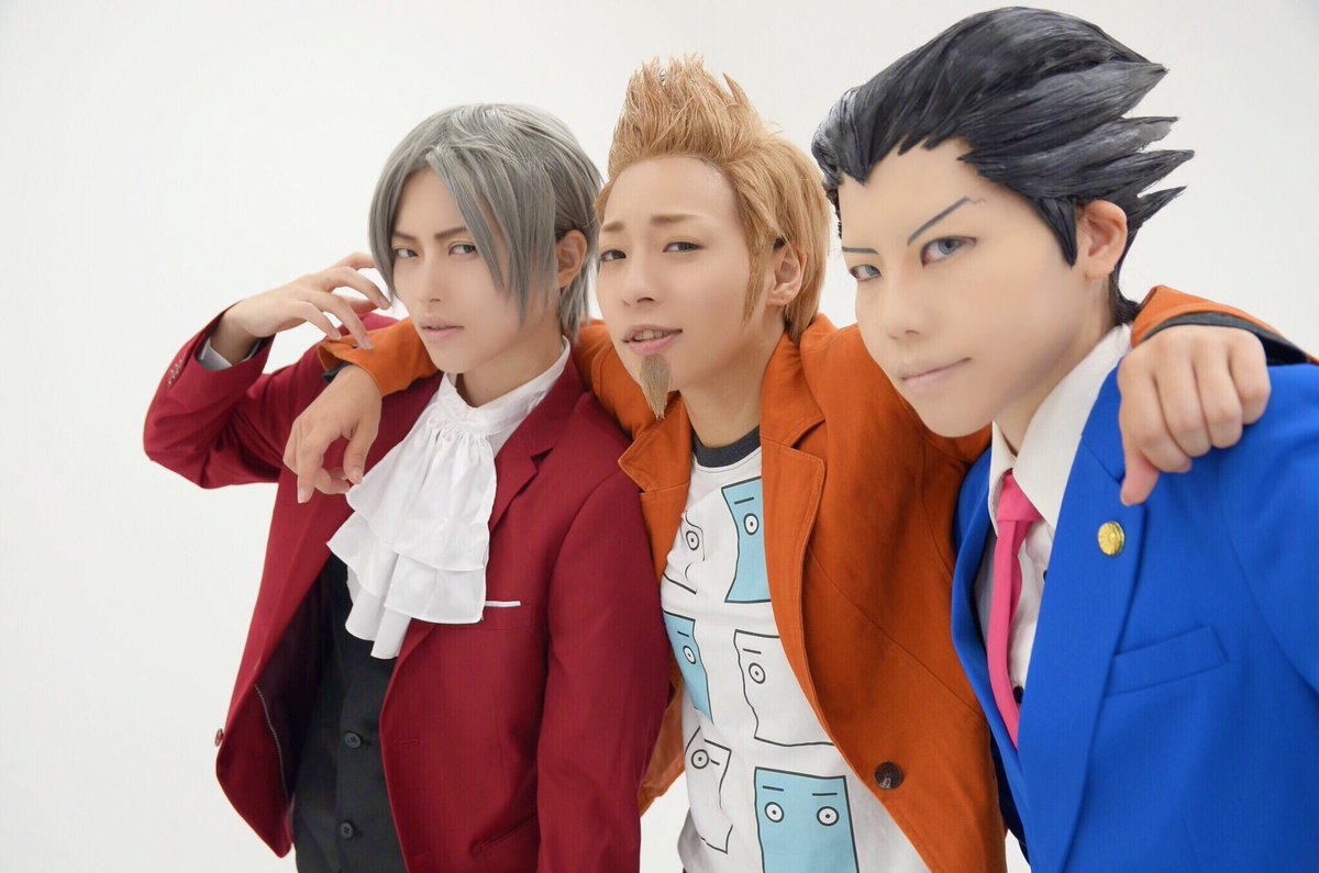 逆転裁判/成歩堂龍一☆矢張政志☆御剣怜侍 みんなで肩組み〜〜！仲良し