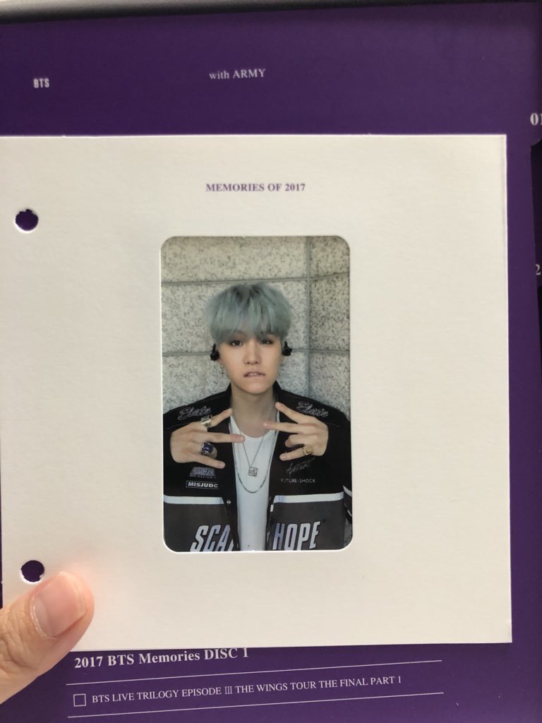 BTS Memories of 2017 Blu-ray DVD Photocards #방탄소년단 #슈가