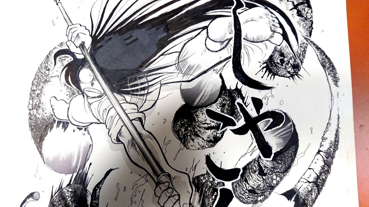 うしおととら／第一話 序章「うしおとらとであうの縁」の原画です。 二