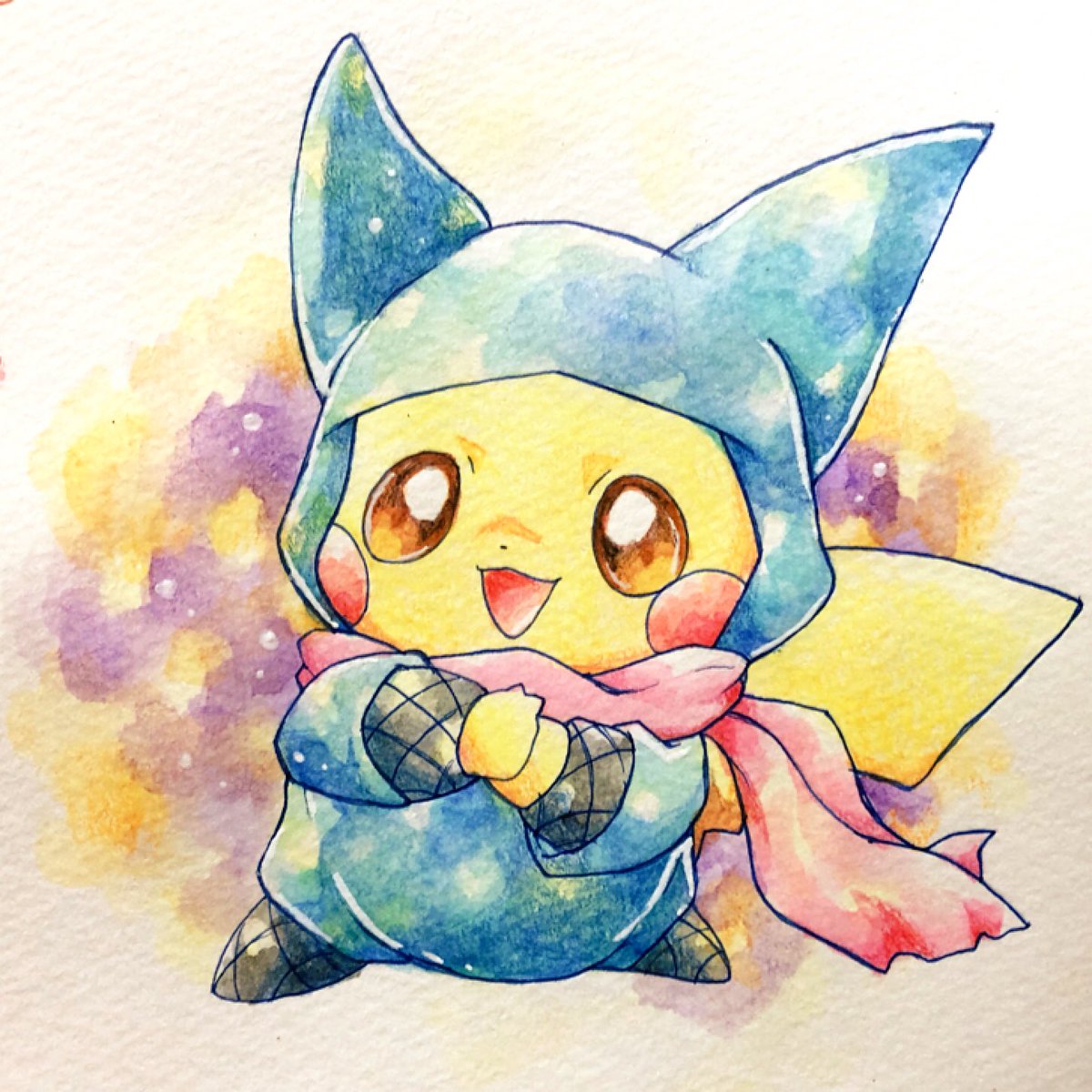 ピカチュウ 「ゲッコウガピカチュウでござる! 」|かなのイラスト