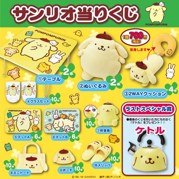 ポムポムプリン当りくじ】今度のプリンくじはマフィンやスコーンなど