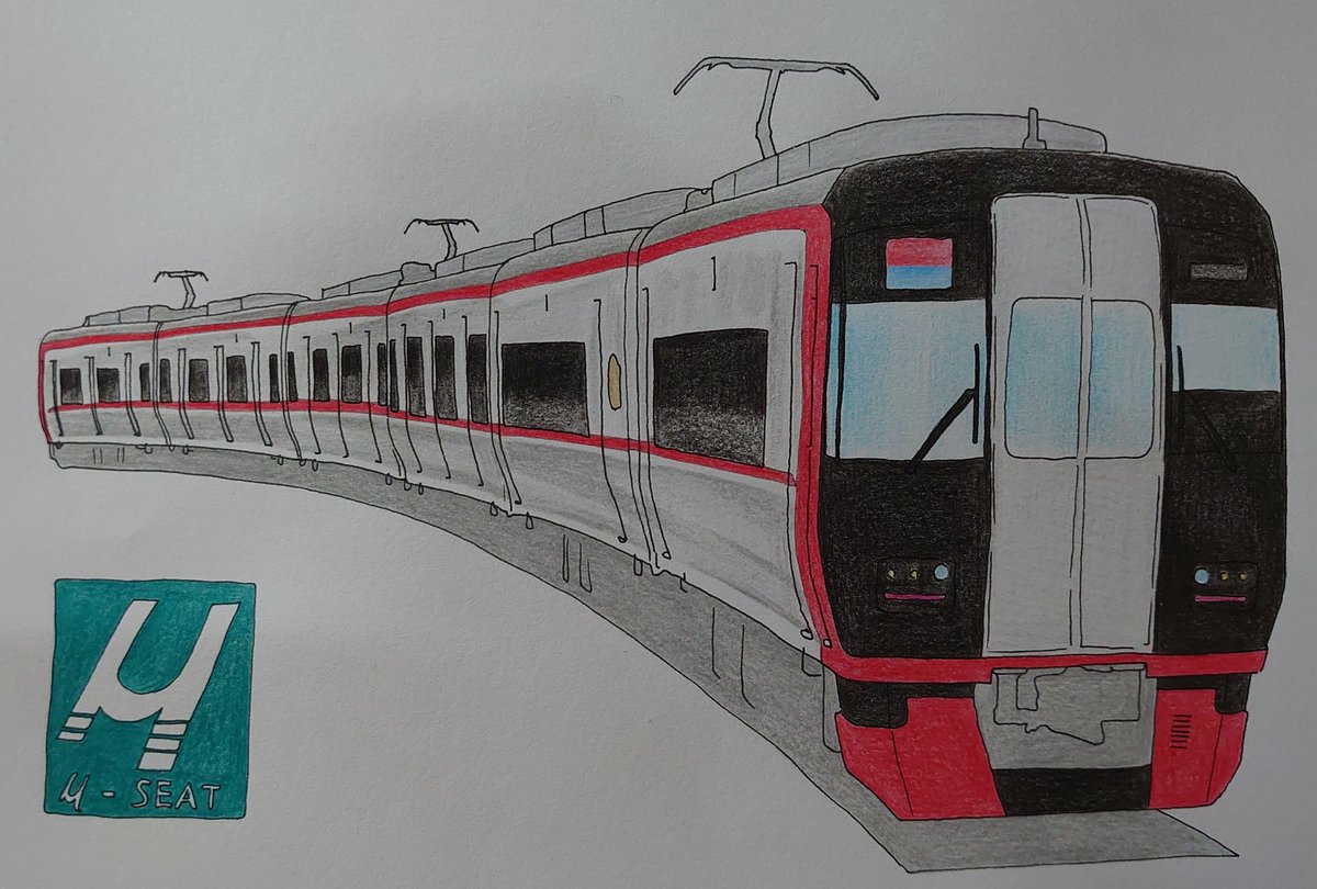 イラスト好きな人と繋がりたい #イラスト #鉄道 #名鉄 #μシート 中京の