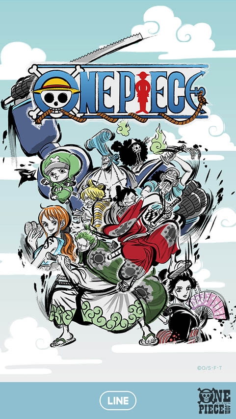 LINE公式着せかえに「ONE PIECE～ワノ国編～」が登場！ トーク画面の