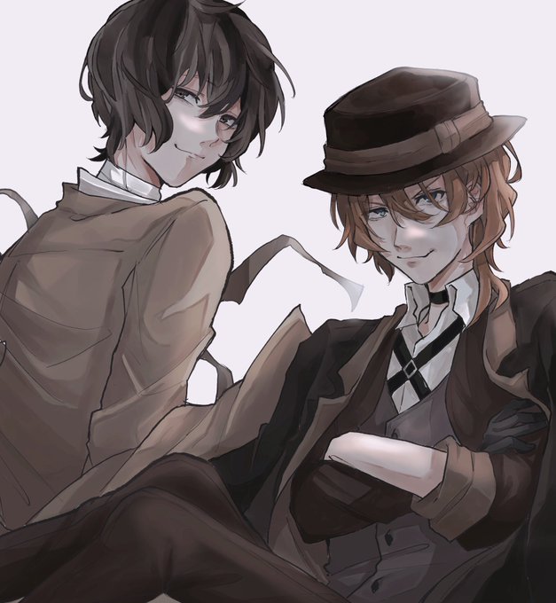 文豪ストレイドッグス #太宰治 #中原中也 #旧双黒 #イラスト 」|とら