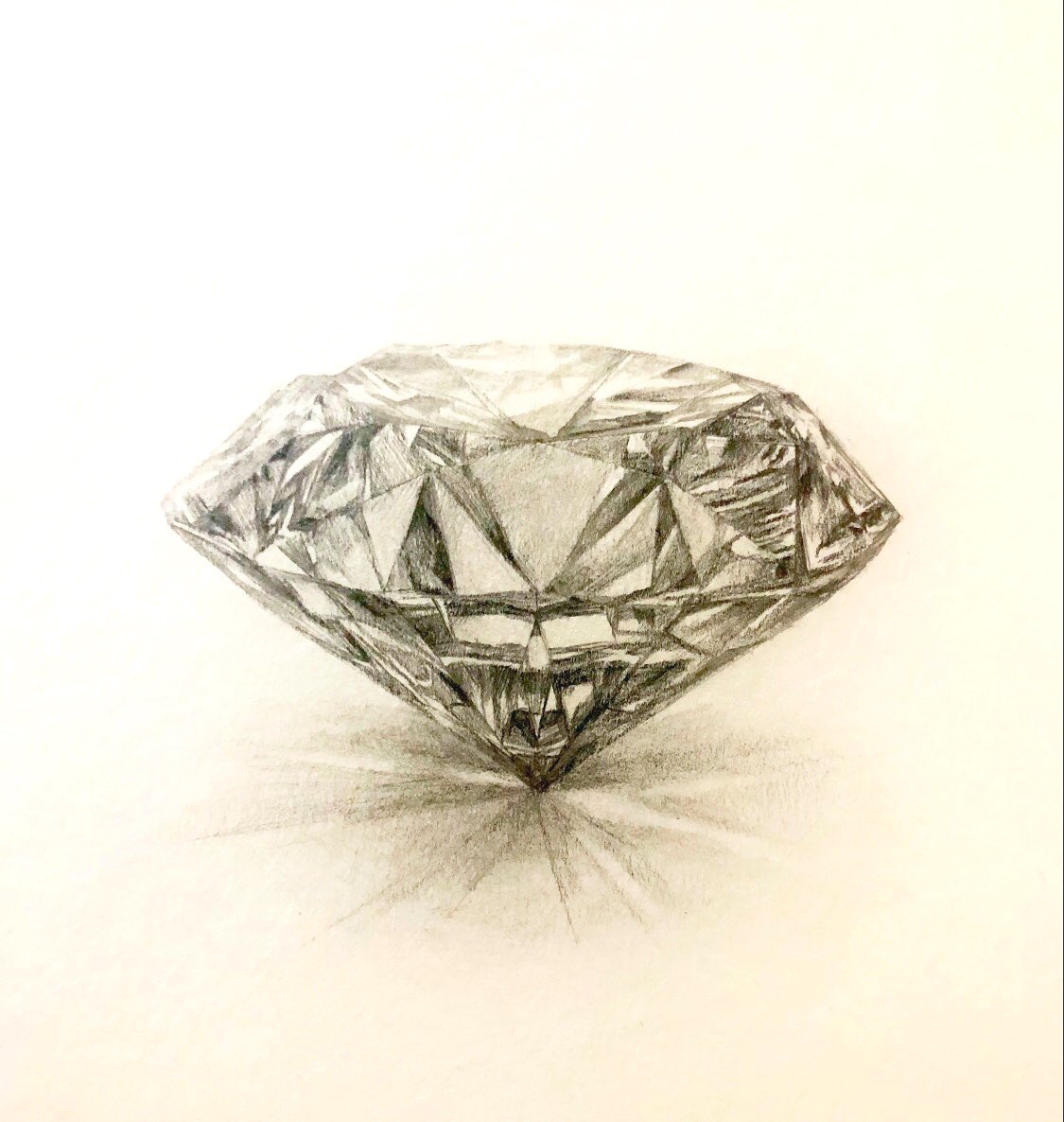 昔描いた宝石。✨ また描きたいなぁと思ってます。 #鉛筆画 #色鉛筆