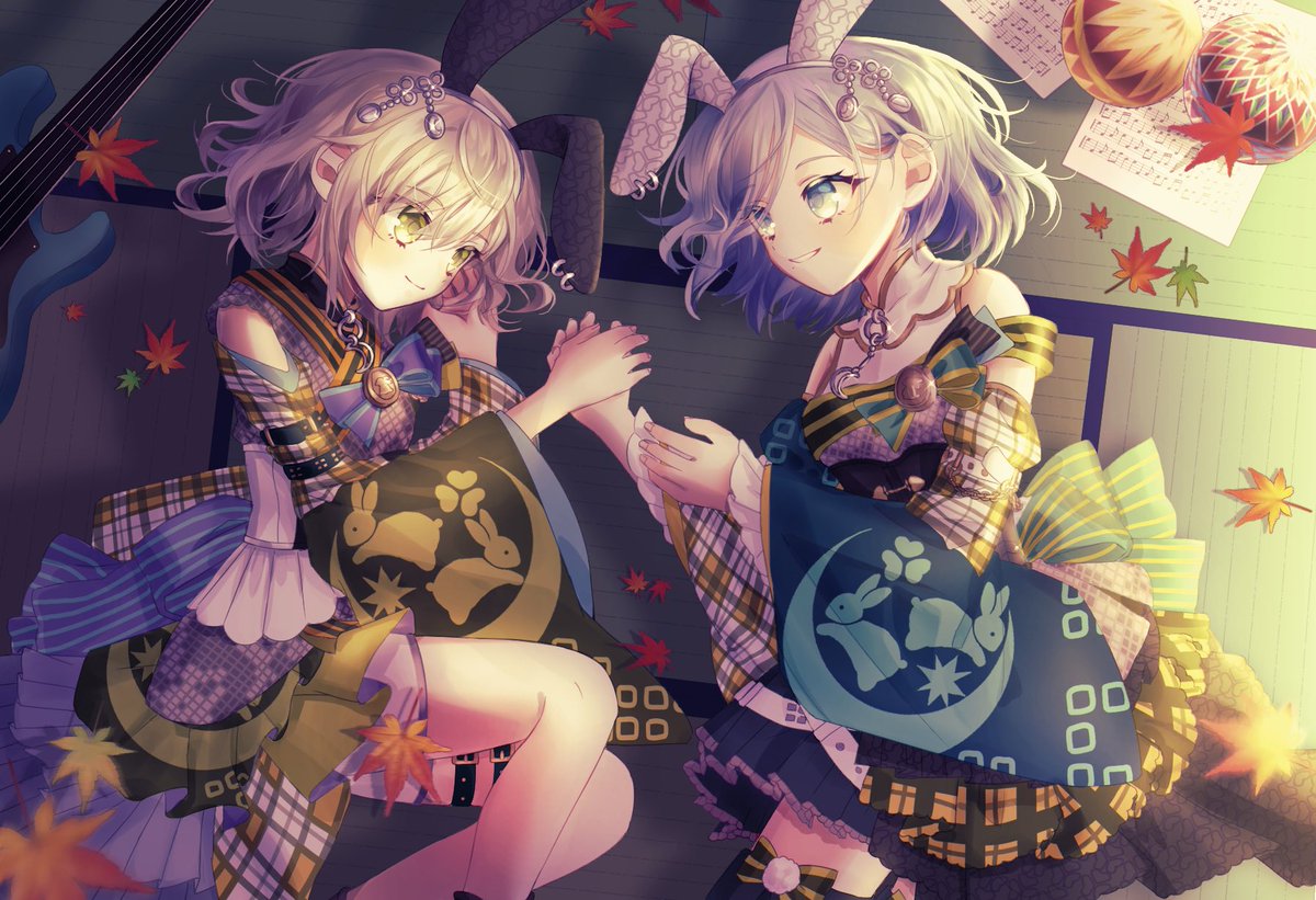 히노모리 자매☘️💫 ふたり、月うさぎ🌕🐇 #prsk_FA #日野森姉妹