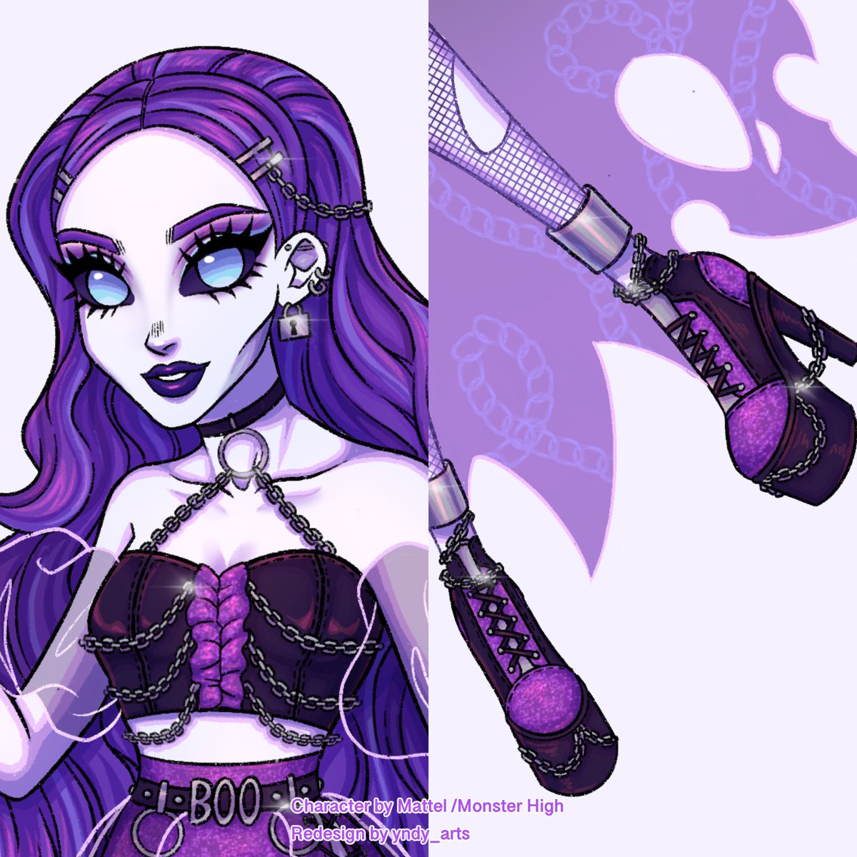 Monster High Spectra redesign! 💜👻⛓ #monsterhigh #spectra