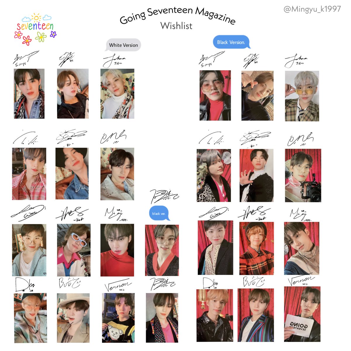 Going Seventeen Magazine: Wishlist template ☆ @pledis_17