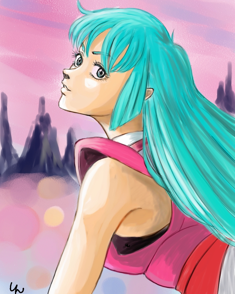 ダンバインがトレンド入りしてたので慌てて過去絵に雑に背景描いて再