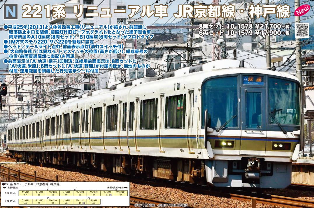 221系リニューアル車 JR京都線・神戸線】 8両・6両セットを同時