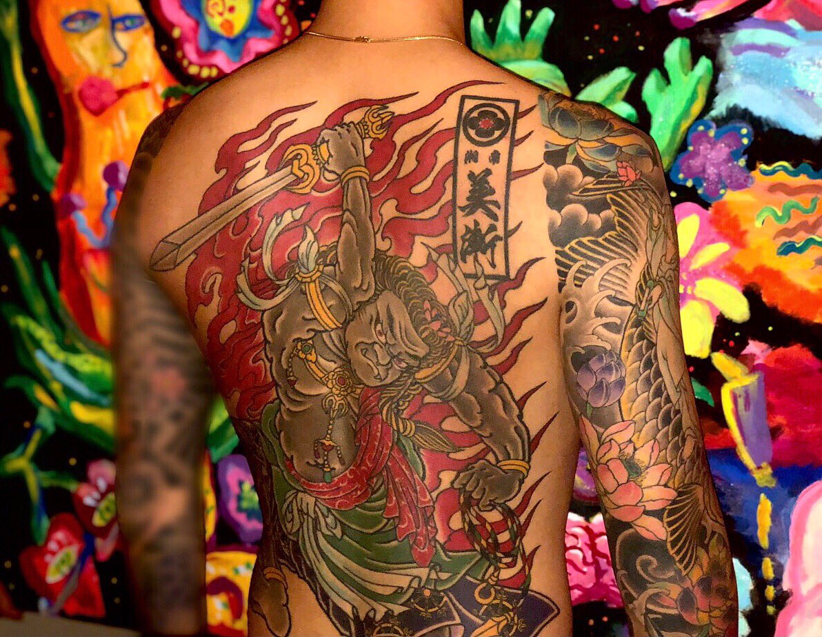 不動明王刺青 美漸 背景絵画KOBINAI #Bizenarttattoostudio #Bizenart