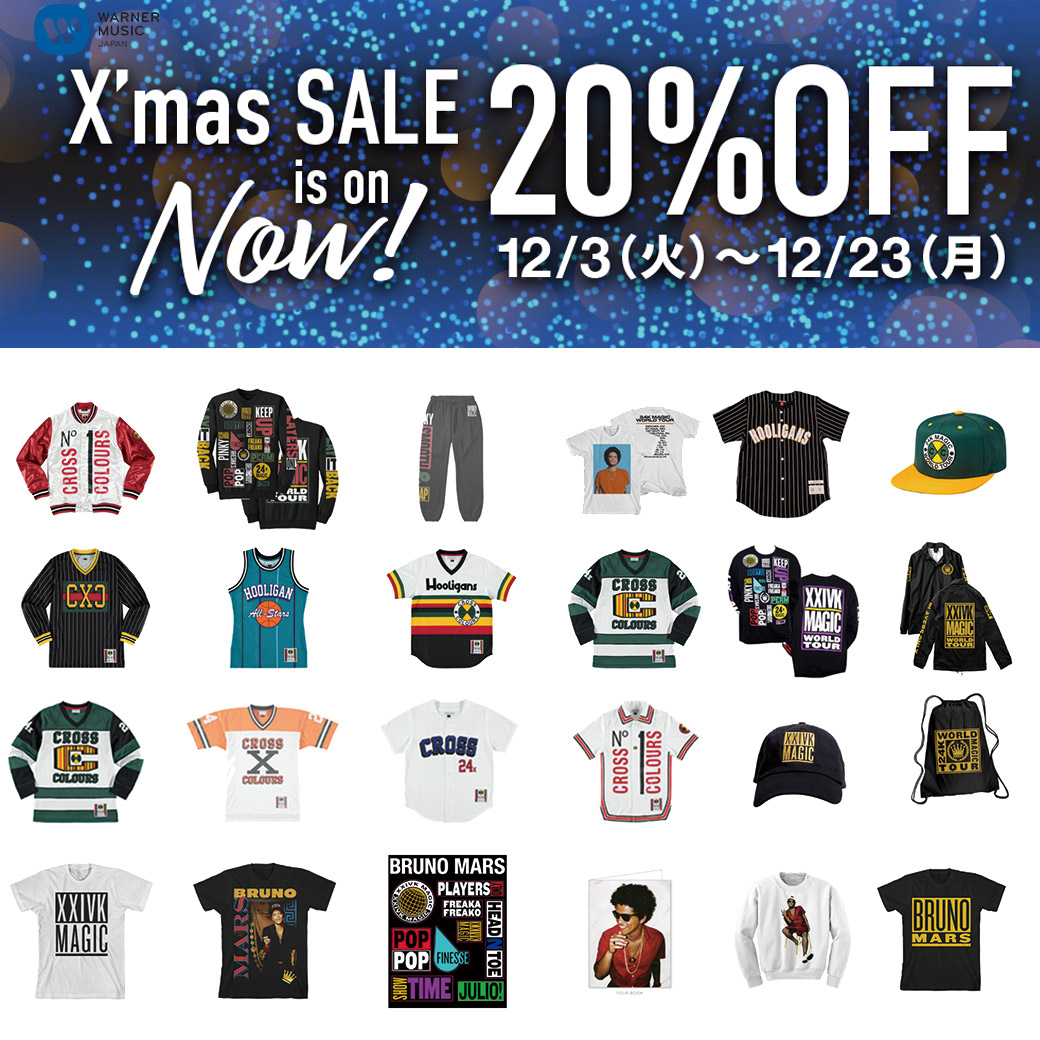 BRUNO MARSの他、アーティスト公式グッズを扱うWARNER MUSIC DIRECTに