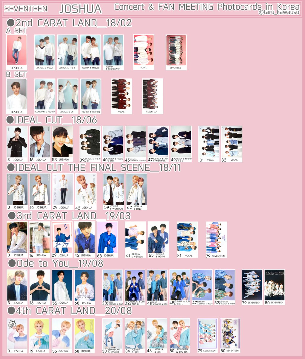 SEVENTEEN セブチ トレカ一覧 歴代過去トレカ ソウルコン ケレン