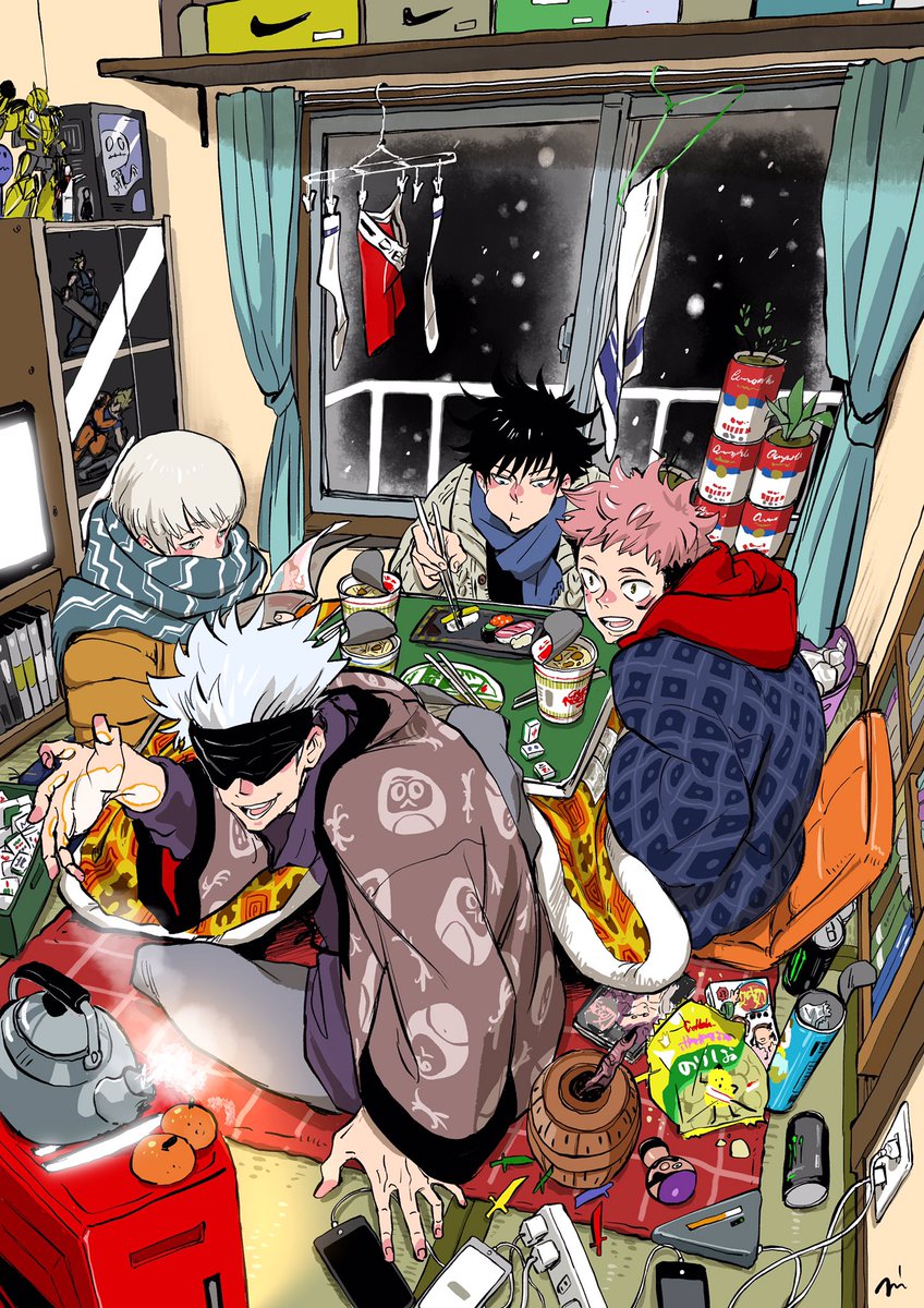 師走！男子部屋 #呪術廻戦 #虎杖悠仁 #五条悟 #伏黒恵 #狗巻棘