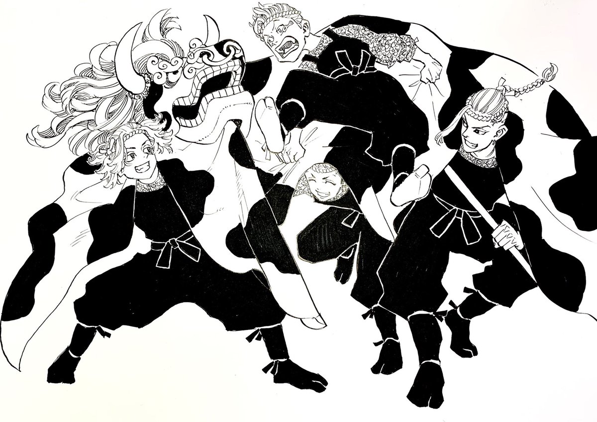 2021 謹賀新年 マイキー&ドラケン&三ツ谷 「獅子舞ならぬ丑舞だー