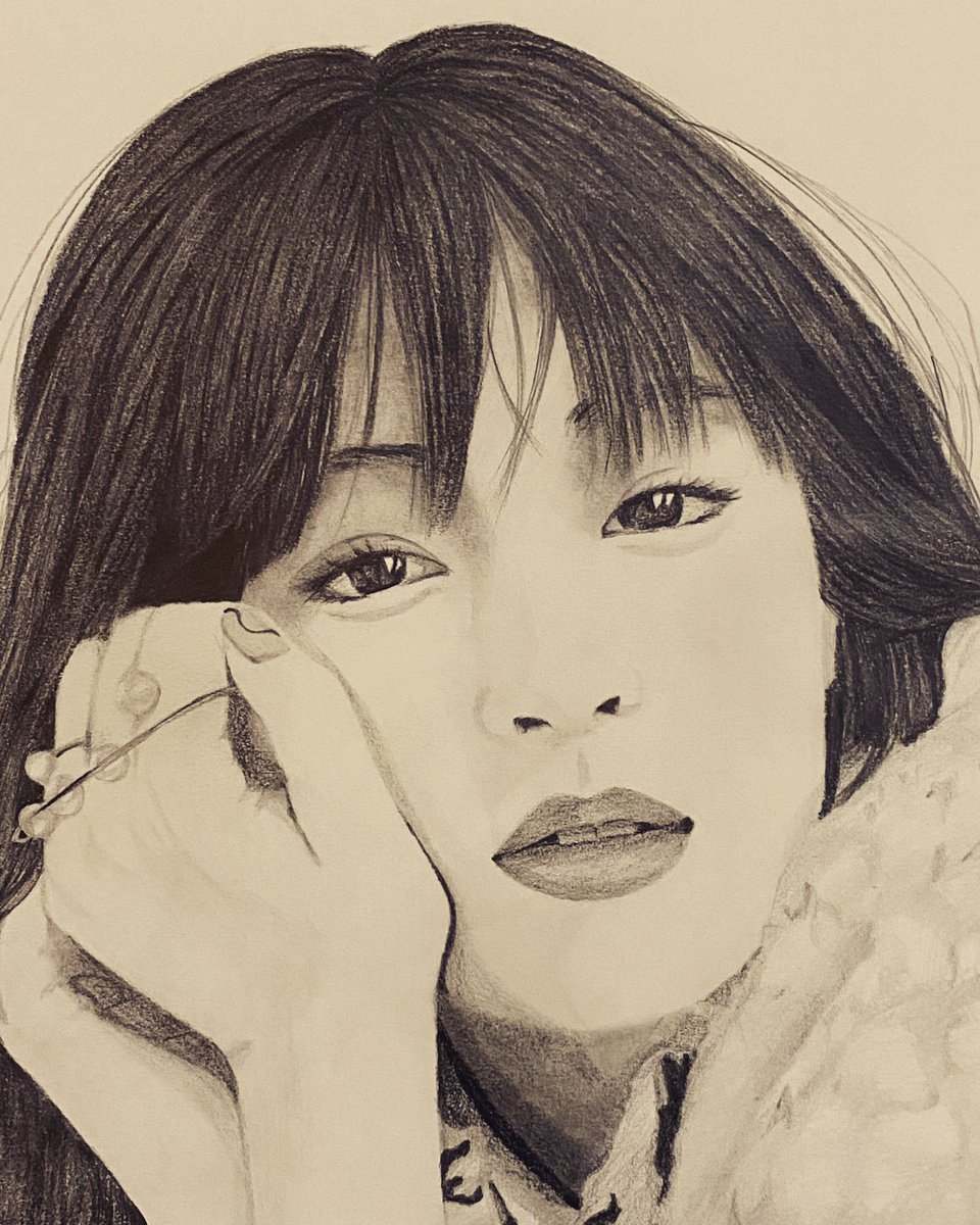 女優の広瀬すずさん #鉛筆画 #色鉛筆画 #イラスト #イラスト好きと