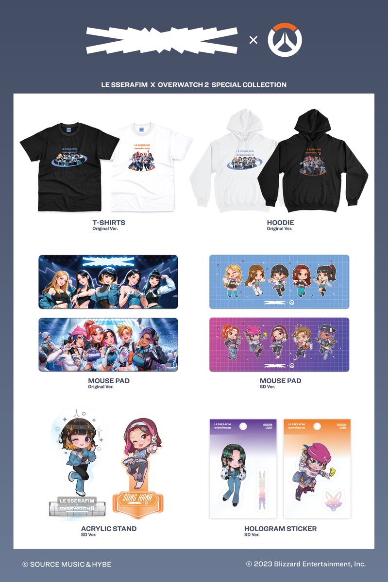 First look at LE SSERAFIM x Overwatch 2 Merch 🛍️ T-shirts, mouse