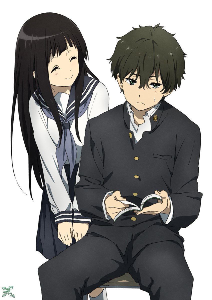 千反田える ,折木奉太郎 「氷菓」|牧茶のイラスト