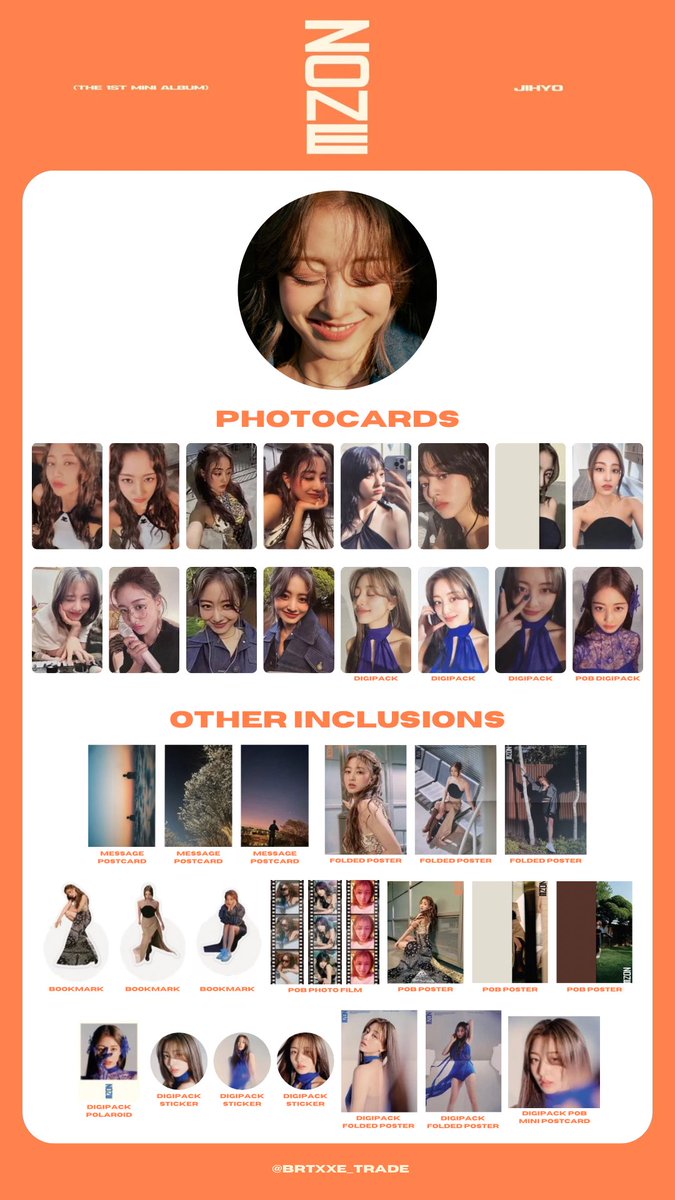 TWICE - JIHYO SOLO ALBUM ZONE Photocards + inclusions template